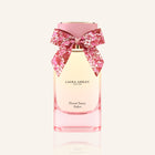 Laura Ashley Floral Fancy perfume bottle with a pink bow on a white background