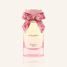 Laura Ashley Floral Fancy perfume bottle with a pink bow on a white background